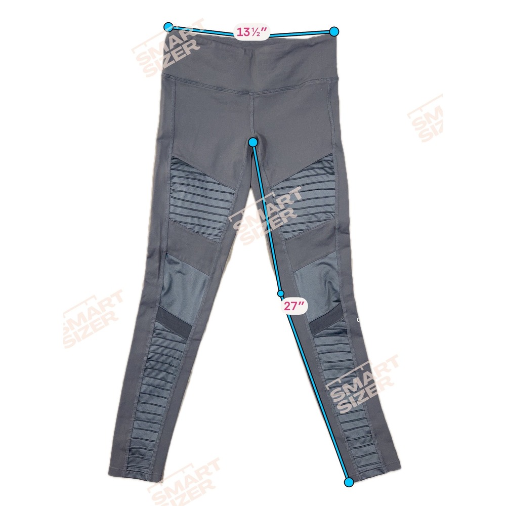 Alo Yoga High Waist Moto Leggings Gray Ribbed Panel Athletic Yoga Pants Size S - Picture 9 of 9